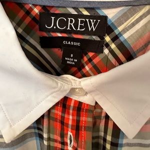 Women’s J Crew Holiday Plaid Button Down new without tags